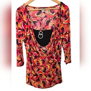 Rachel Rachel Vibrant Multicolor Women's Top Size 1X